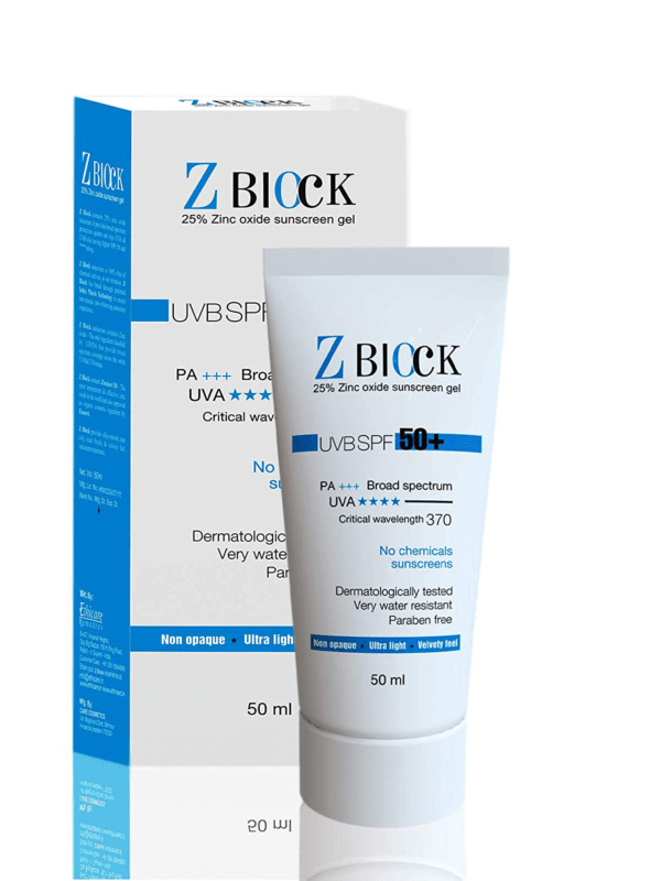 Z-BLOCK 25% ZINC OXIDE SUNSCREEN GEL WITH SPF 50+